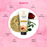 Vagad’s Khadi Herbal Multani Mitti Face Wash with Rose & Niacinamide – Deep Cleanse & Pore Refining - 100gm